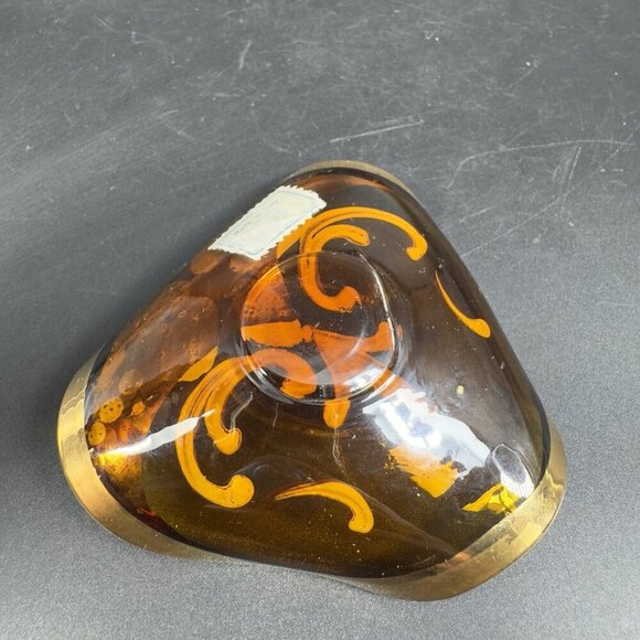 Venetian Art Glass Folded Dish Small Trinket Holder Ashtray Made In Italy Glass - Picture 6 of 11